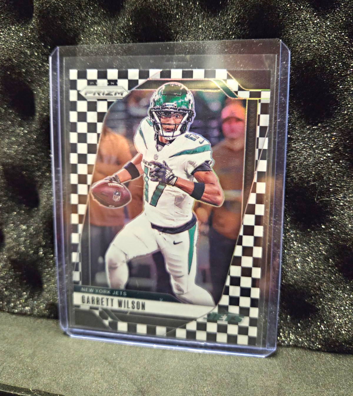 Panini 2024 Prizm Garrett Wilson #224 Black & White Checker Prizm Jets