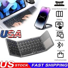 Mini Thin Fold Wireless Bluetooth Keyboard With Touchpad for iOS Android Windows