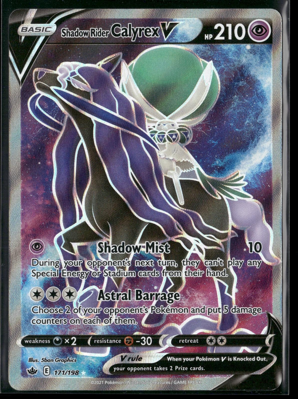 Shadow Rider Calyrex V 171/198 Ultra Rare Chilling Reign Pokemon Lightly Played