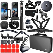 Adventure-Ready Accessories Kit for Insta360 X5/X4: Durable Case  Stabilizers