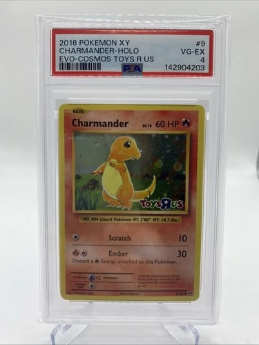 Pokemon Charmander XY Evolutions Toys R Us Cosmos Holo Promo #9 PSA 4