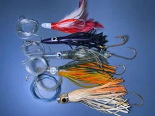 Lot of (5) Rigged Skirts Trolling Fishing Lures Marlin Tuna