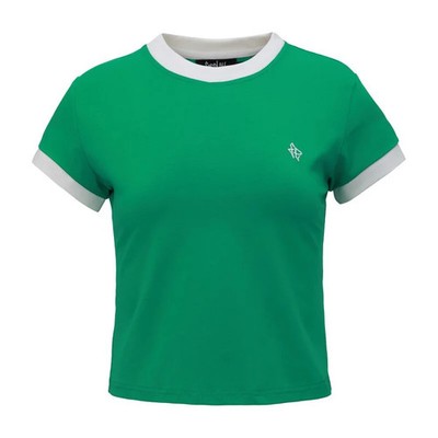 Forplay T-Shirt Damen Crop T-Shirt Green grün Basics, Casual Wear