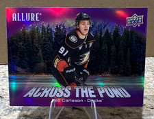 2024-25 UD Allure - ACROSS THE POND Leo Carlsson PURPLE Anaheim Ducks #ATP-2