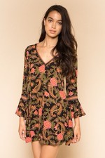 Spell & The Gypsy Collective Etienne Playdress Sz M AU/UK Black Paisley Boho 