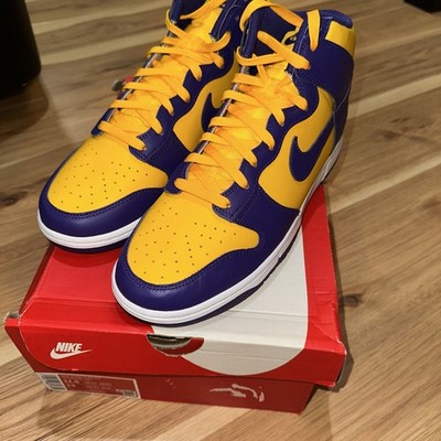Nike Dunk High Retro Size 11.5 Court Purple Yellow DD1399 500 Lakers Brand New 