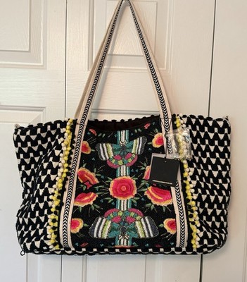 America & Beyond Midnight Butterflies Beaded Tote