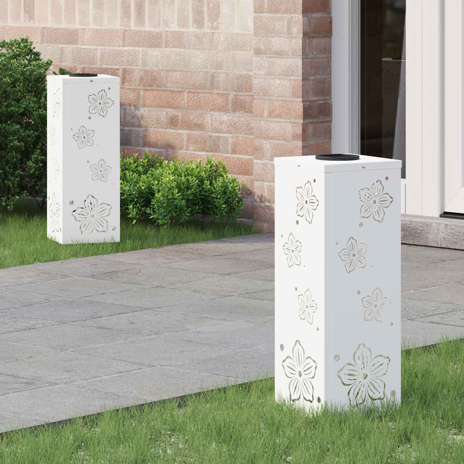 2 Fari LED Solari Bianchi per Sentieri: Sicurezza Bambini e Giardino