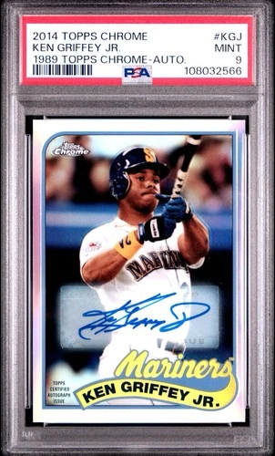 2014 Topps Chrome - 1989 Topps Design Ken Griffey Jr AUTO /25!  PSA 9 MINT HOF