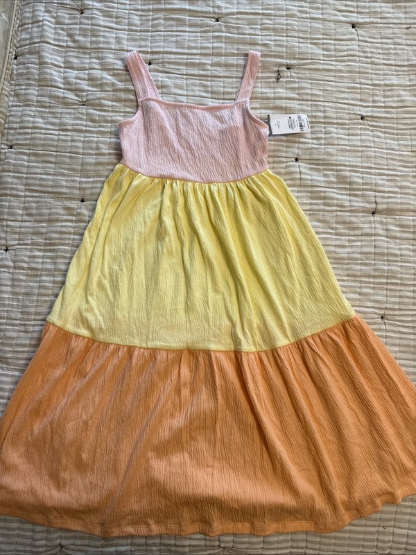 Girl Carter’s Sundress Size 10 NWT Midi Length Beach Summer Color Block