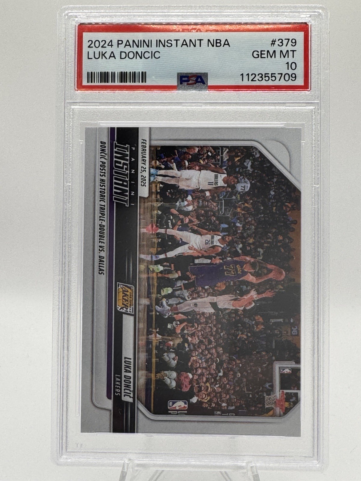 2024 LUKA DONCIC PANINI INSTANT TRIPLE DOUBLE IN RETURN TO DALLAS GEM MINT PSA10 view 1
