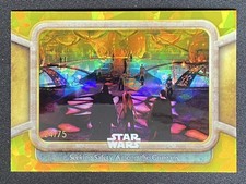 Seeking Safety Among The Gungans 2024 Topps Chrome Sapphire Star Wars Yellow /75