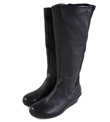 Ecco Boots Women's 4 Skyler Tall Gore-TEX Leather Knee High Equestrian Black