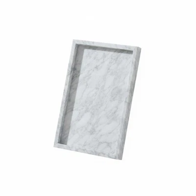 Natur Marmor Tablett Hell Luxus Design Schmuck Display Platte Rutschfeste Pads - Bild 1 von 4