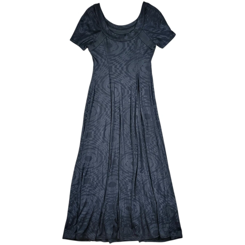 Maxi Vestido Vintage Joseph Ribkoff Para Mujer 6 Negro Slinky Elástico Línea A Años 70 80 Foto 2 de 4