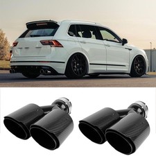 For Volkswagen Tiguan R-line Carbon 3 In 4 Out Quad Exhaust Tip Muffler Pipes