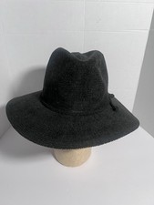 Black Velvety Rancher Style Boho Wide Brim Fedora Hat