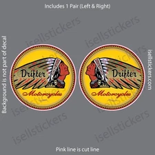 BM-12134 Indian Drifter Kawasaki Motorcycle Chief Dark Horse Sticker Decal Pair