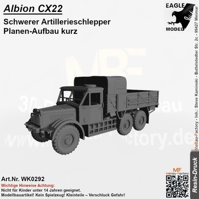 Albion CX22 schwerer Artillerieschlepper Planen-Aufbau kurz