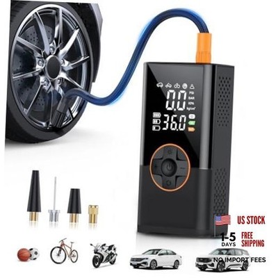 Tire Inflator Portable Air Compressor, 150 PSI Air Compressor with Bright Black