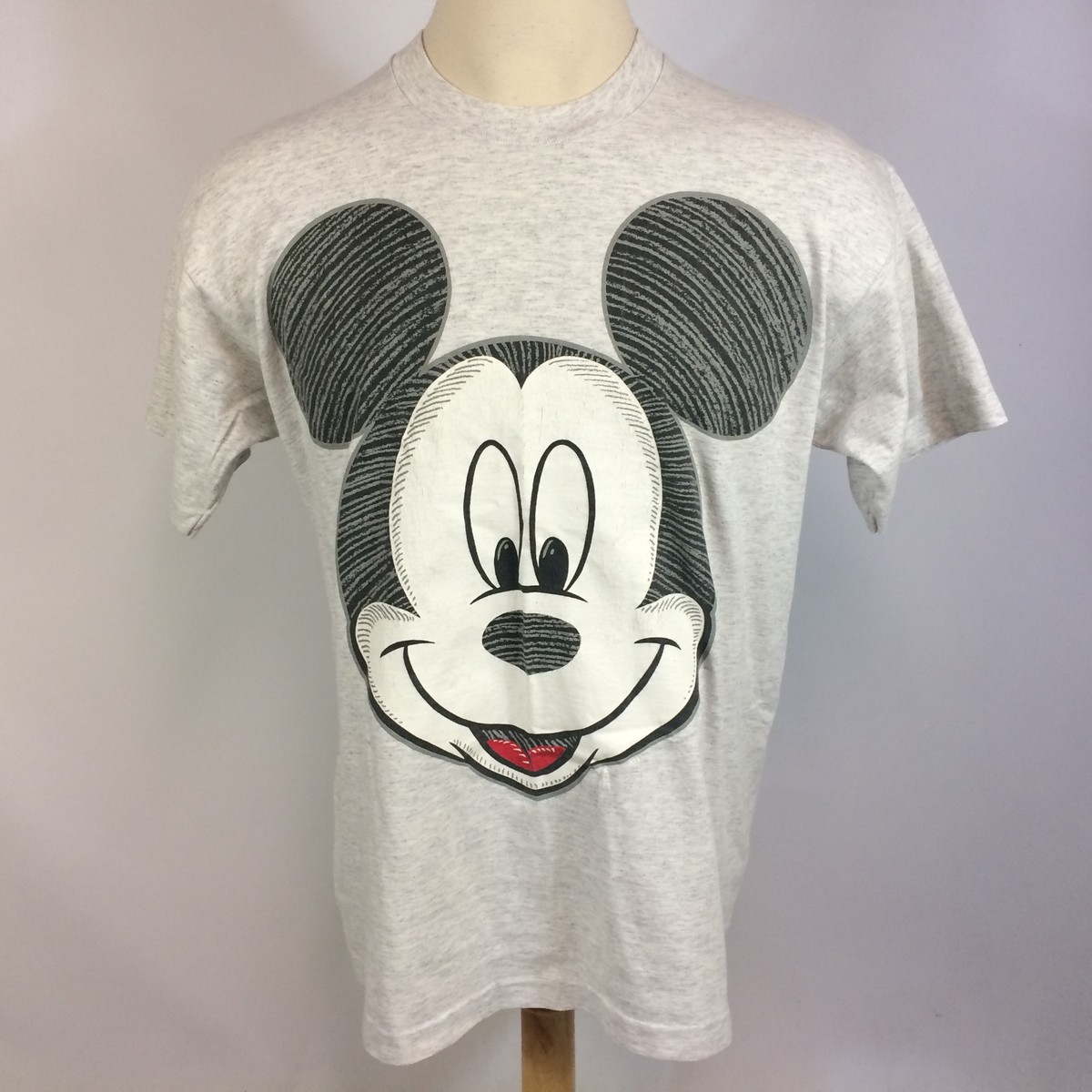Vintage 90s Grunge Mickey Mouse Big Logo Head T Shirt Walt Disney