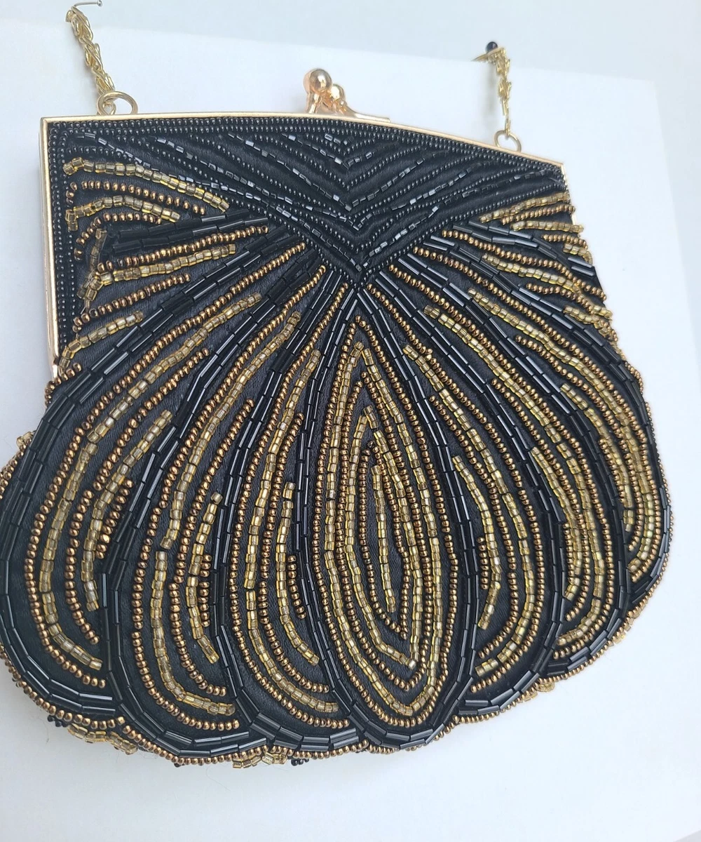 Vintage La Regale Beaded Handbag Sequin Purse Bead Clutch 1960's