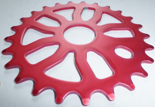 YOUTH RED 25T BMX BICYCLE CHAIN RING BIKE PARTS 374-2 - Picture 2 of 3