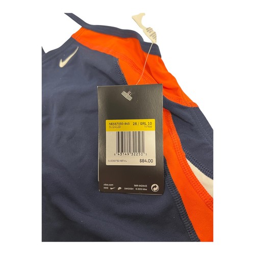 NIKE Girl's Blue Thin Straps Round Neck One Piece Swimsuit #NESS7050 26/10 NEW - Picture 4 of 5