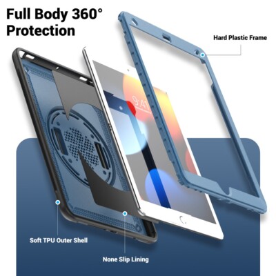Für Apple iPad 10.2 9. 8. Gen Robuste Stoßfeste Stabile Handschlaufe Cover