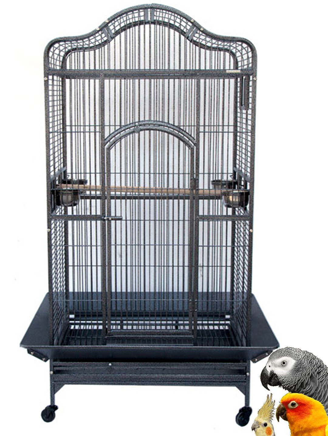 X-LARGE 63" Open Dome Play-Top Bird Parrot Macaw Conure Cockatiel Rolling Cage