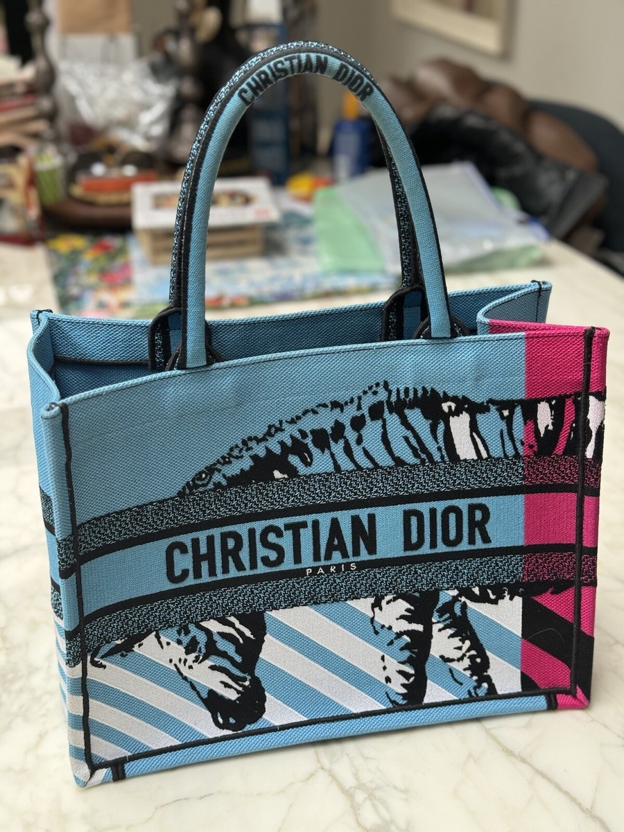 Christian Dior Medium Book Tote Bag Limited Edition Zebra Print
