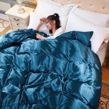 Bedding Set Silk Duvet Cover Bed Sheet Satin Bedsheet King Queen Double