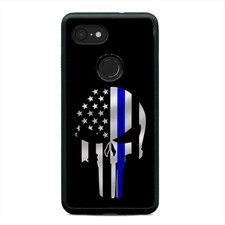 USA Flag Skull Police Thin Blue Line Phone Case Cover For Google Pixel 3 3XL 2XL