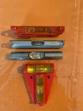 Stanley Pocket Level #31 and Johnson #125 plus 2 line levels.