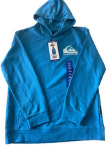 Quiksilver Boys Pullover Hoodie, Size L 14/16, Blue Surf Logo Sweatshirt