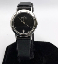 Grenen Skagen Ladies Watch Date Black Leather Band ,New Battery Exc Condition
