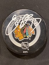Eddie Olczyk Chicago Blackhawks Auto Signed Official NHL Game Puck ~ JSA COA