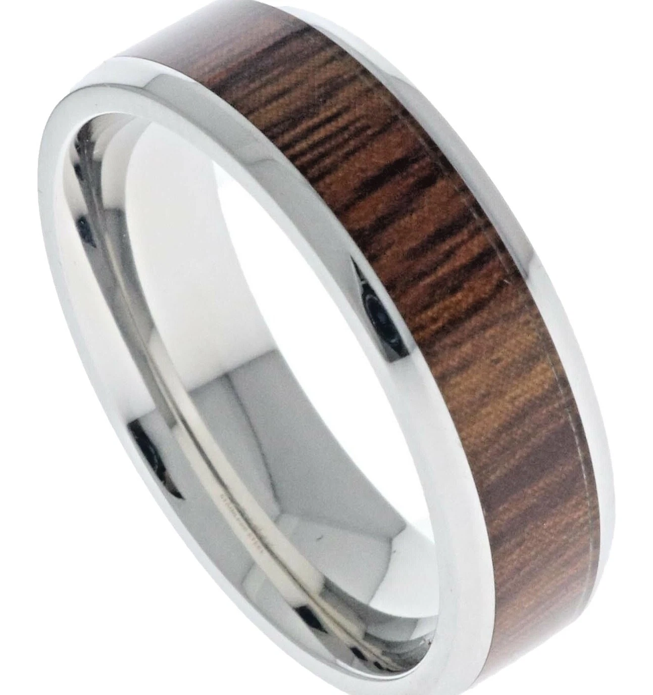 Anillos de Banda de Acero Inoxidable de madera para De hombre