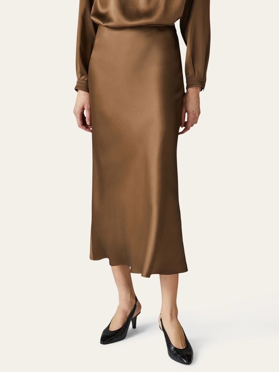 Loro Piana FAN4172 Simona Silk Brown Skirt - BNWT | eBay