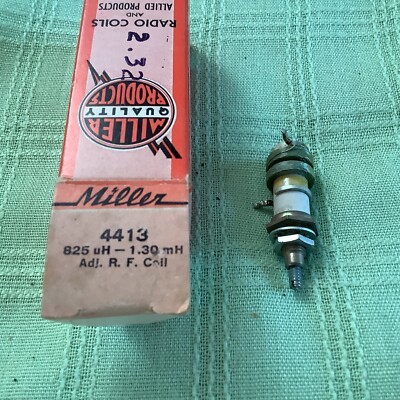 Miller 4413 Adjustable RF Coil 825uH-1.3mH 20 Ohms 100mA