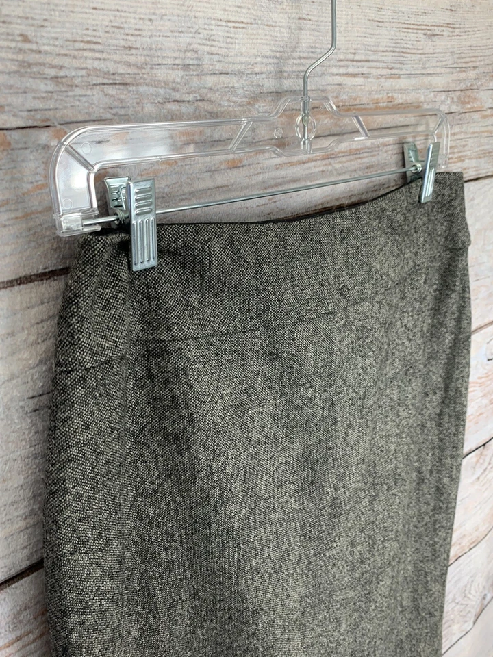 Falda lápiz Cabi para mujer mezcla de lana gris carbón tweed estilo #245 talla 4 Foto 3 de 4