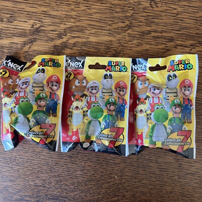 K'NEX SUPER MARIO SERIES 7 BLIND BAG SET OF 3 BOWSER YOSHI GOOMBA