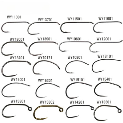 100 Barbed Fly Tying Hooks Barbless 60 Degree Jig Hook Streamer Wet Dry Hooks