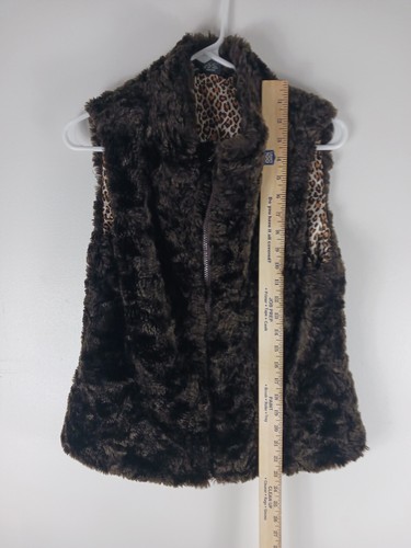 New Directions Women Vest Brown Zipper/snap Front Sz M - Picture 2 of 8