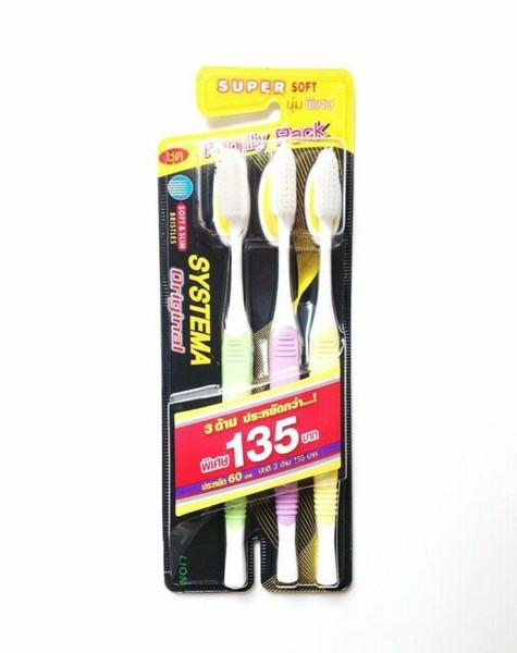Systema Original Super Soft Toothbrush, Slim & Soft Bristles, Family Pack (4 Bristles) (8850002020122)