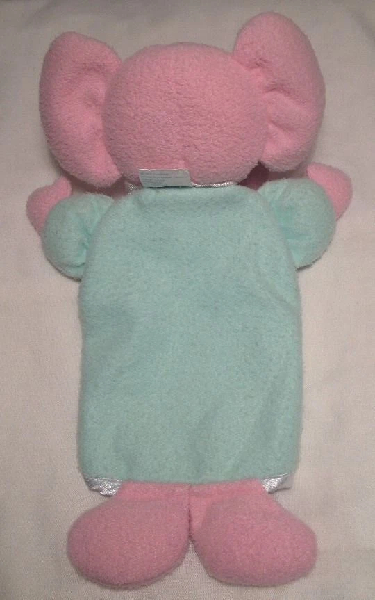 Manta de seguridad para bebé elefante rosa Carters de colección Lovey felpa verde bata sonajero Foto 3 de 4