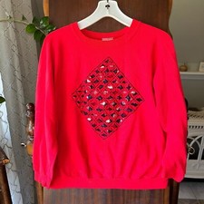VTG Hanes Handmade Arts & Crafts Medium Sweatshirt Raglan USA made Christmas