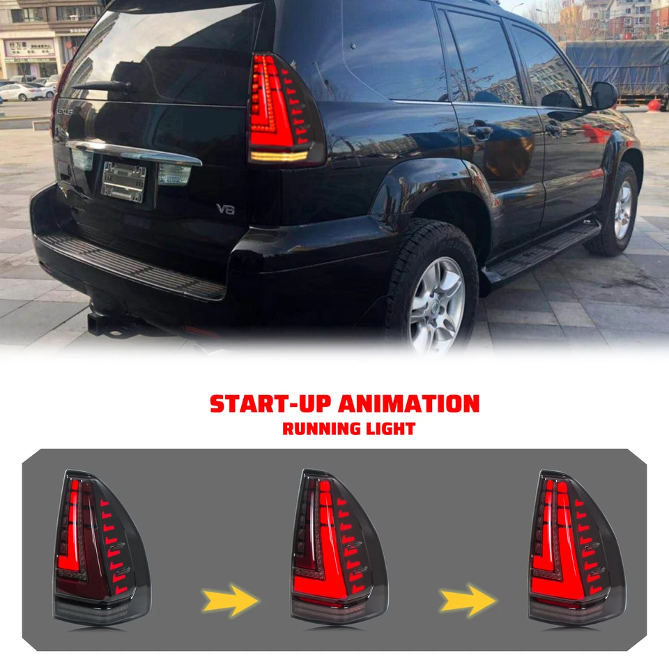 Luces traseras LED para Lexus GX470 2003-2007 conjunto de luces traseras de señal secuencial Foto 3 de 4