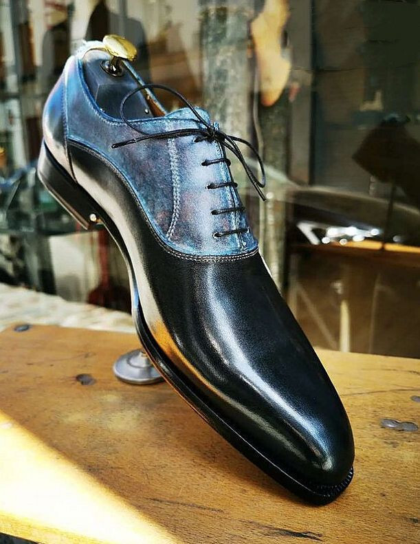 Nuevos Zapatos de Vestir Oxford de Cuero Artesanales Tono de Remolque para Hombres Zapatos de Vestir Formales