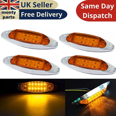 Webmos 12V Orange/Amber Seitenmarkierungsleuchten 12 LEDs 4er Set MON04HN160Y12